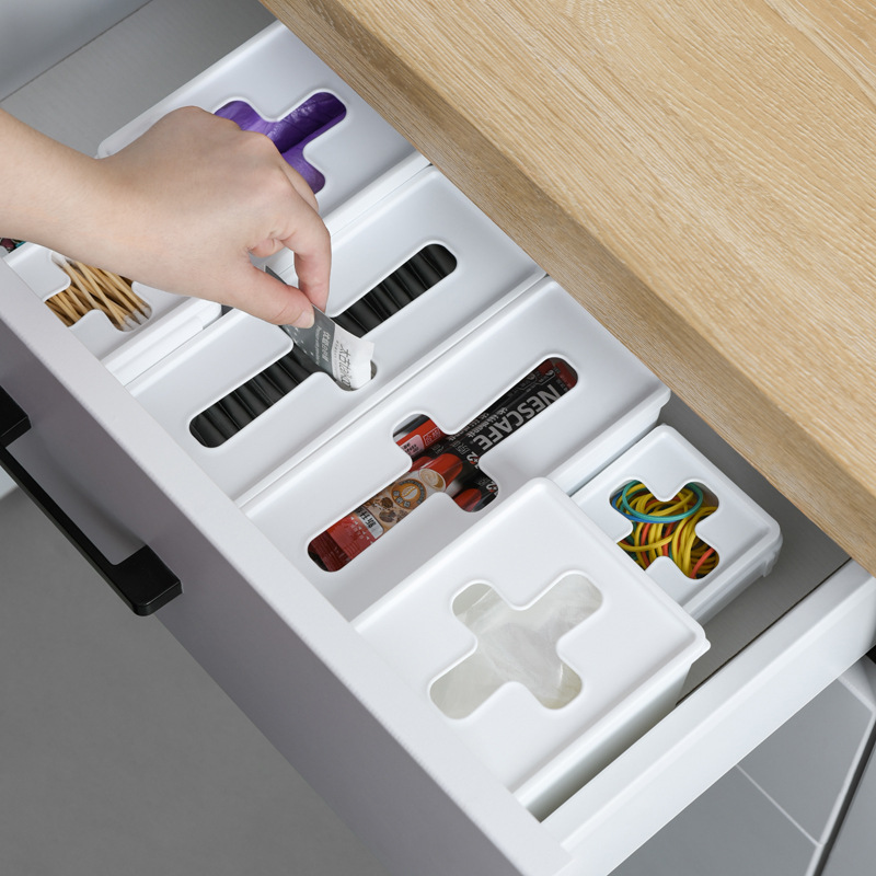 Picture of Multifunctional Visual Desktop Debris Storage Box with Lid That Can Be Stacked with Combined Drawer Classification Cross Storage Cabinet