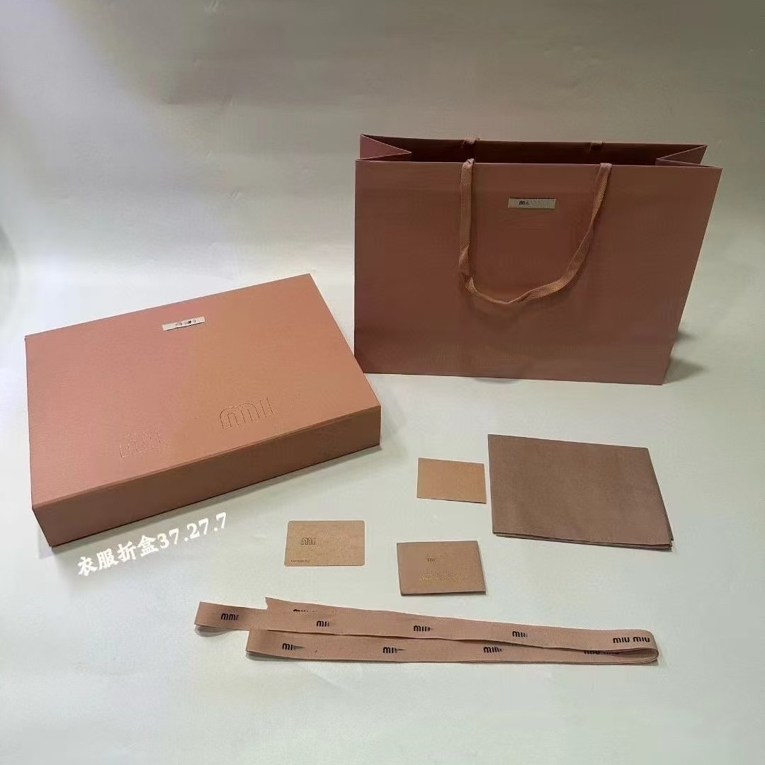European and American Big Brand M Meow Original Scarf Clothes Bag Folding Box Gift Bag Ribbon Giving Full Package