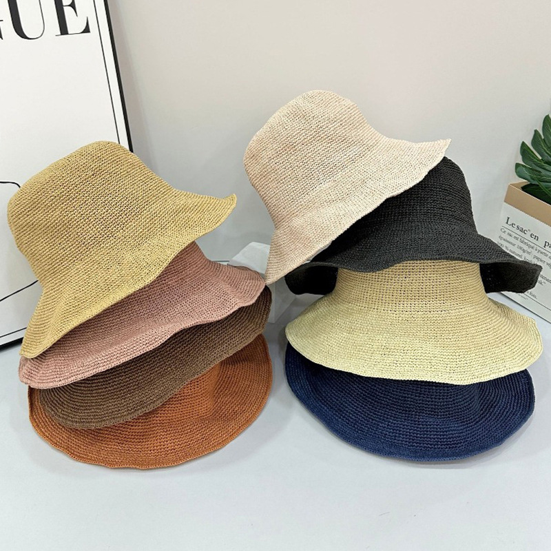 Soft and Comfortable Summer Breathable Big Brim Straw Hat Women's Sunshade Sunscreen Hand-woven Fashion Showing Face Small Fisherman Hat