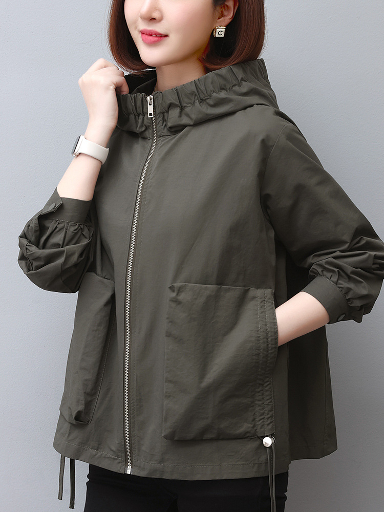 Picture of Mom Hooded Jacket Women's Short Spring and Autumn 2024 New Explosions High-end Sense Top Casual Loose Jacket