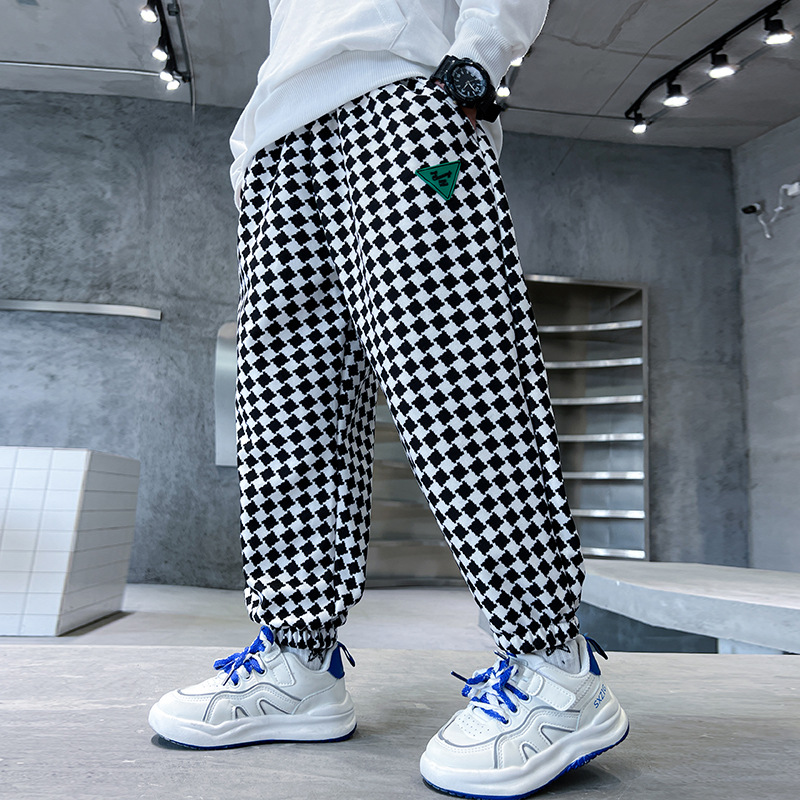 Picture of Children's Pants Boys and Girls Fleece-lined Sweatpants Sports Pants Winter Spring and Autumn Mid-size Children's 2023 New Trendy Trousers