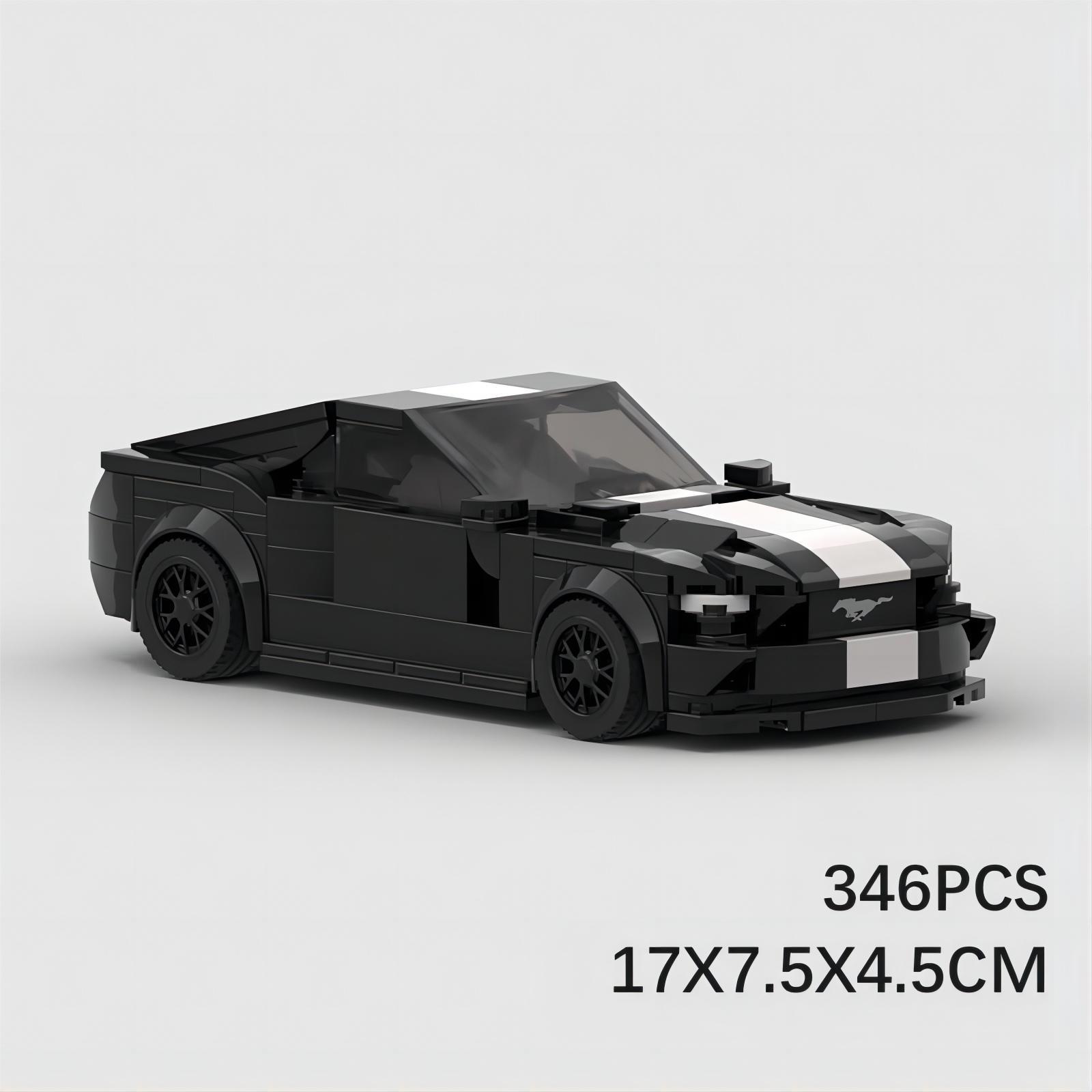 Picture of MOC Block Compatible Lego Set Racing Classic speed 8 Ford Mustang Shelby GT500 Sports Car