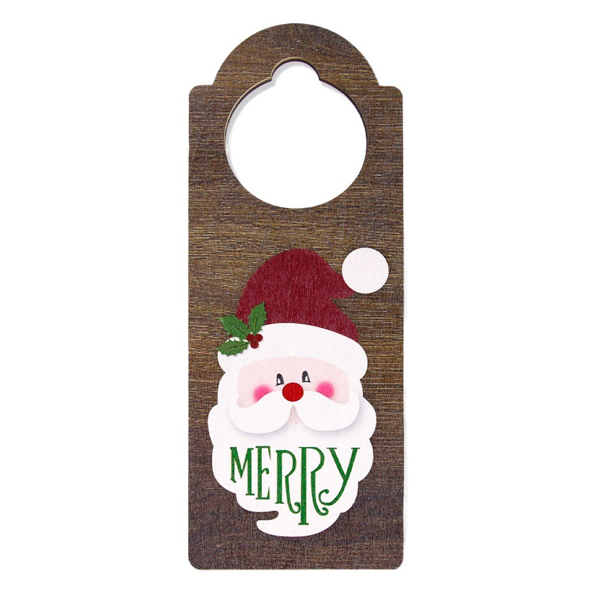 Christmas Decorations Wooden Door Hanging Cartoon Old Man Snowman Christmas Shopping Mall Shop Layout Door Handle Pendant