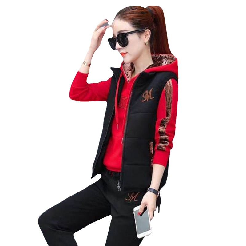 Picture of Velvet Thickeneded Sportswear for Women Autumn and Winter 2025 New Large Size Casual Three-Piece Winter Fashion Sweatshirt