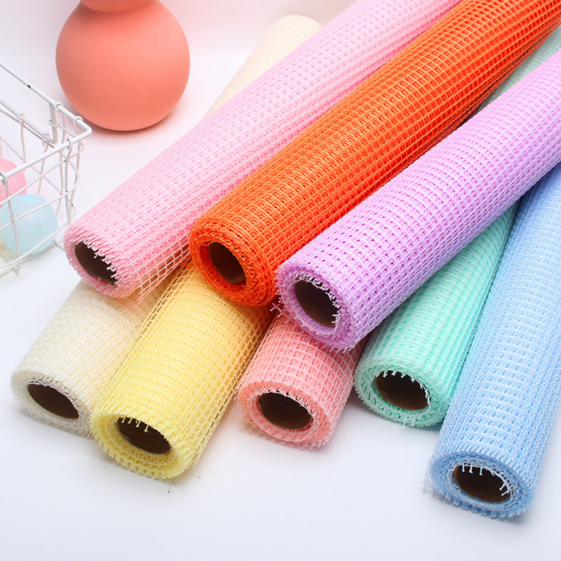 Square grid gauze flower yarn square grid hollow bouquet flower gauze 50cm * 5 yards flower packaging materials