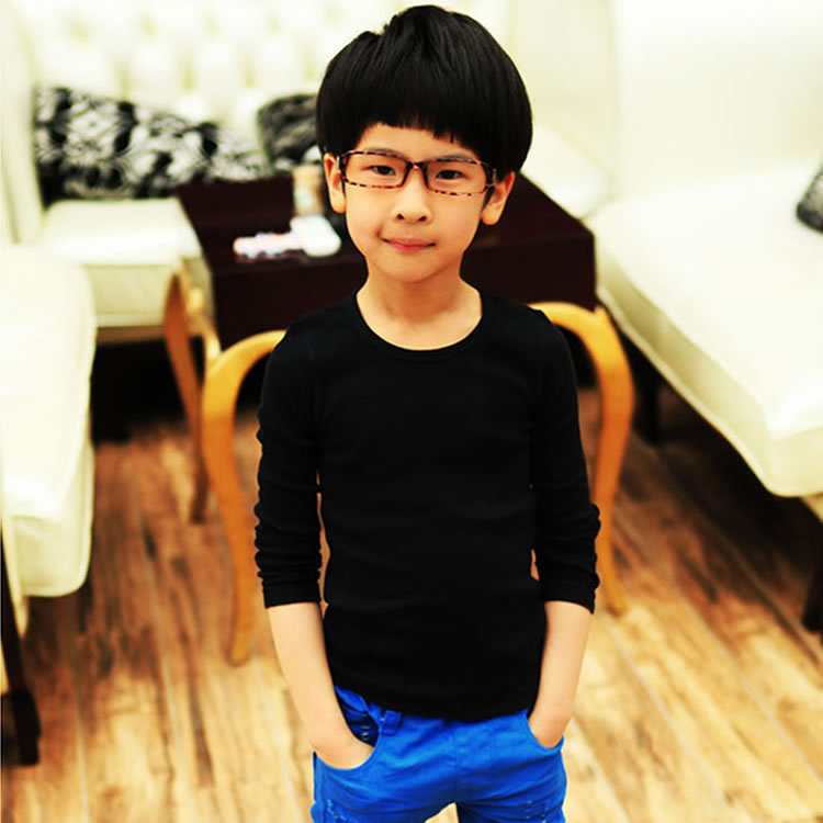 Picture of Thin Lanjing Modal Slim-fit Solid Color Children's Wear Base Shirt Children's Long Sleeve T-shirt Men's and Women's Clothes Wholesale