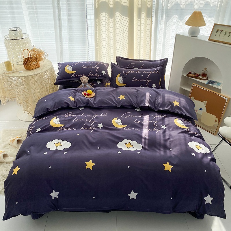 Picture of Four-Piece Brushed Skin-Friendly Thickened Duvet Cover Set, Student Dormitory Three-Piece Quilt Set, Suitable for All Seasons, Internet Celebrity Hot Item