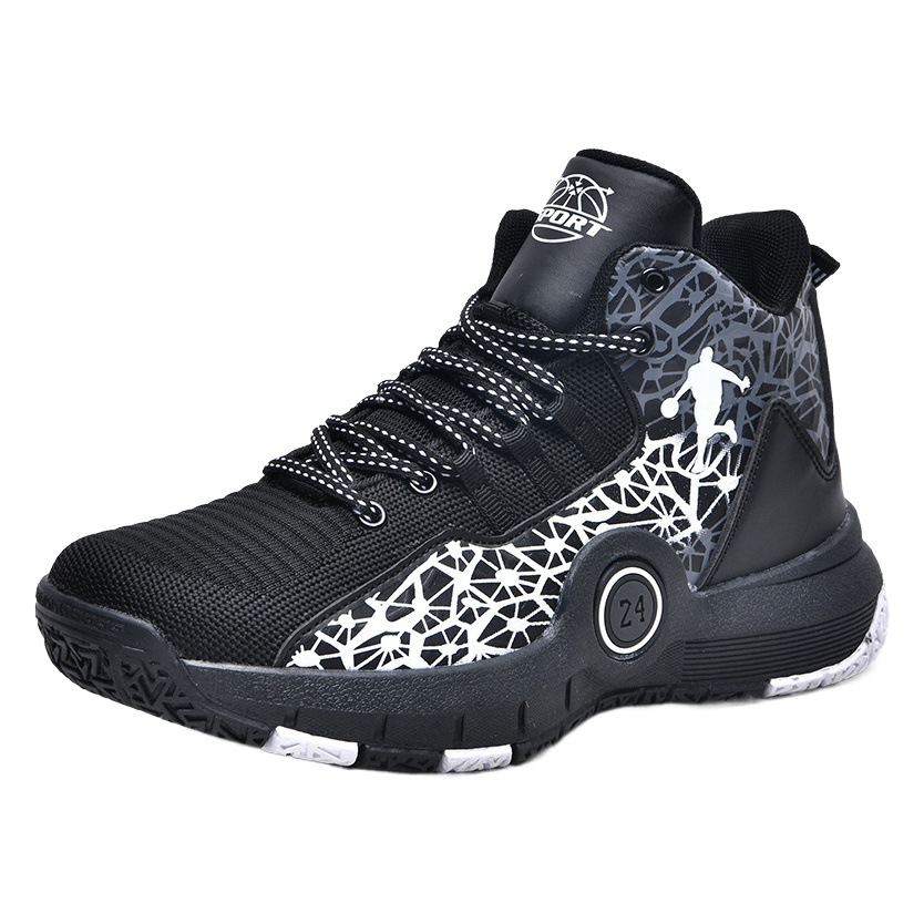 Cross-border Black Mamba Commemorative No. 24 Basketball Shoes for Boys and Primary School Students Non-slip Sports Shoes with Sound in stock