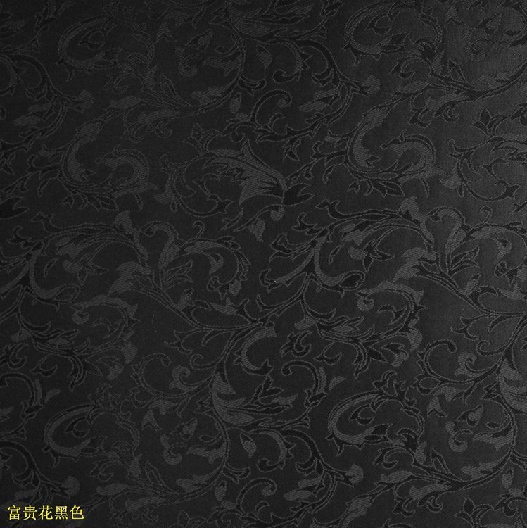 Picture of Black Background with Small Red Flowers Jacquard Fabric, Black Rayon Small Flower Shoes, Hats, Bags, Clothing Fabric, Jacquard Fabric