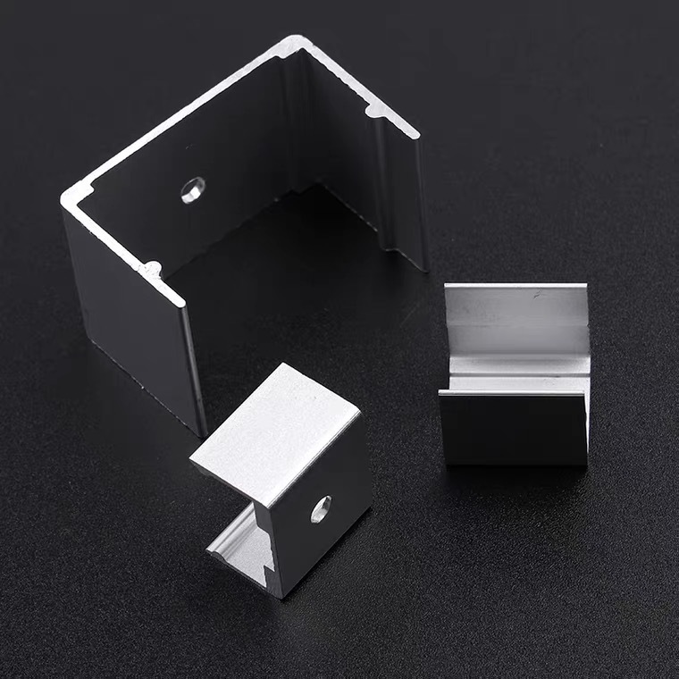 Picture of led silicone linear light with fixed installation buckle embedded light bar accessories aluminum clip silicone waterproof plug