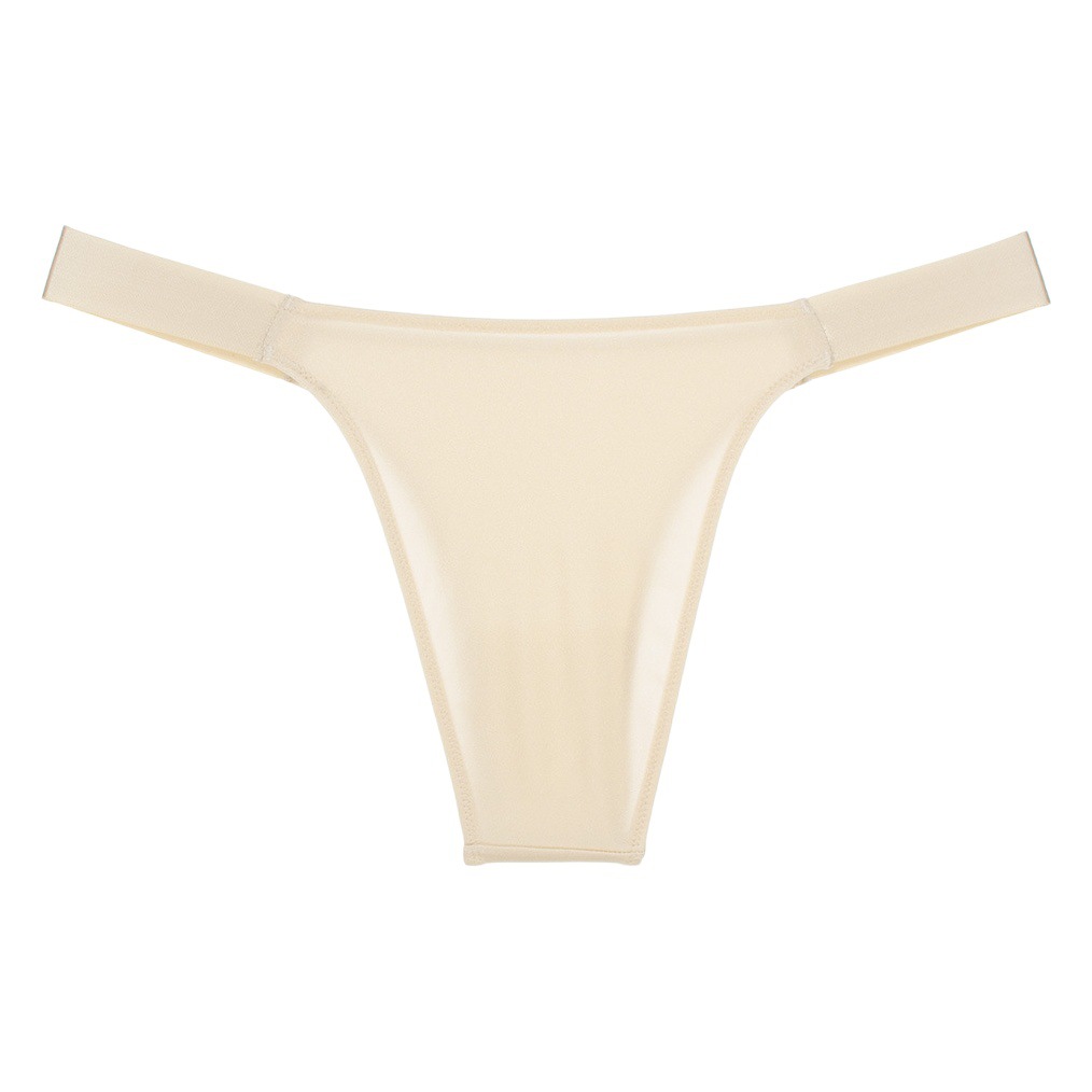 Foreign trade big brand new ladies underwear solid color mercerized briefs low waist thong version hip Europe and the United States F008