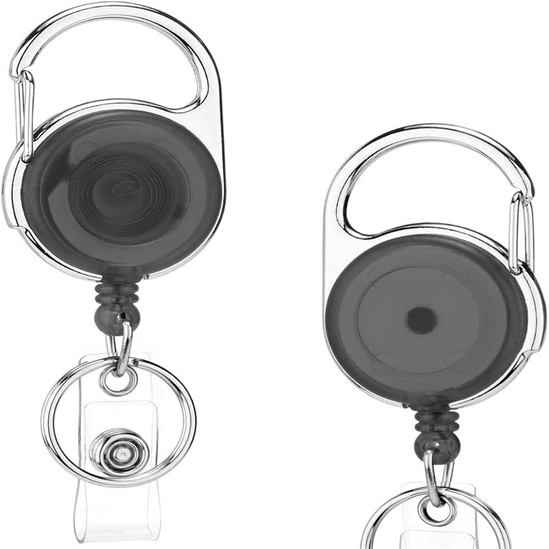 Picture of Spot transparent rotating back clip badge reel retractable easy-to-pull ID badge anti-lost key chain back clip buckle