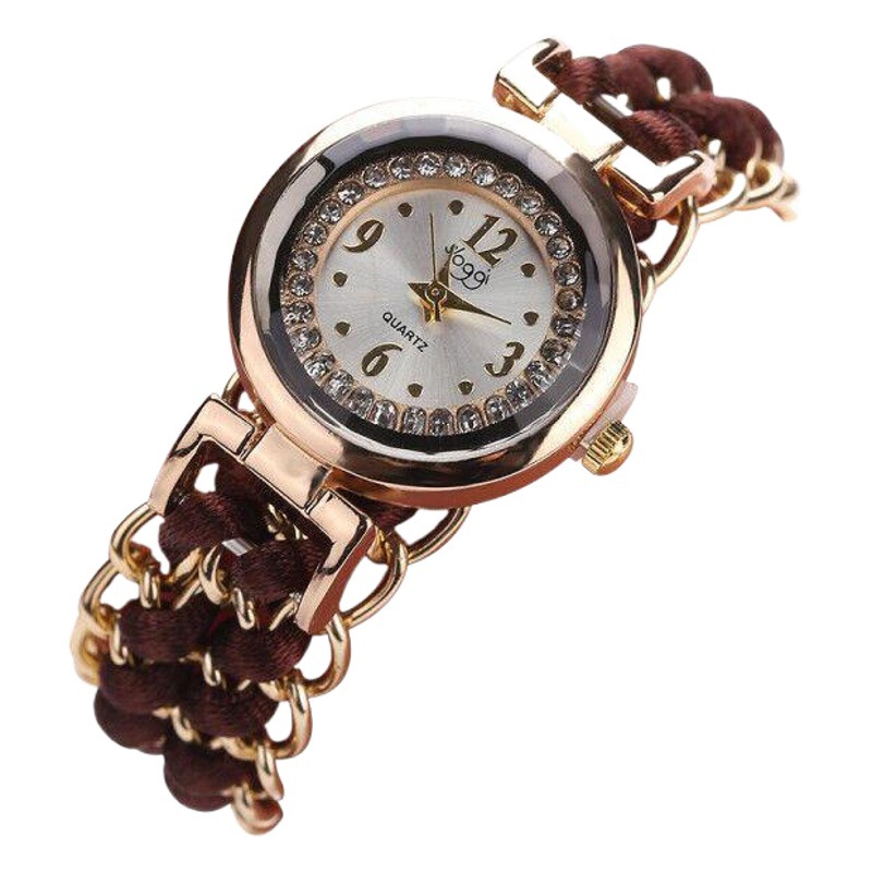 Sloggi new small dial Diamond women's braided rope watch women's creative fashion retractable rope quartz watch wholesale