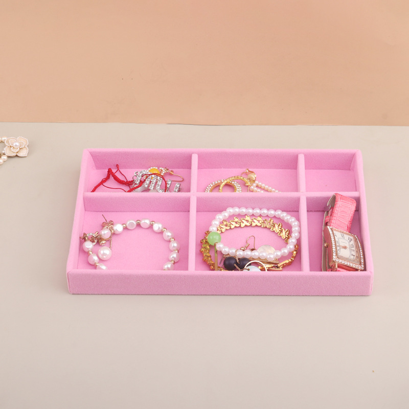 Picture of Cross-border in stock Flannel Jewelry Plate small size Beige Drawer Storage Jewelry Plate Home Display Storage Box