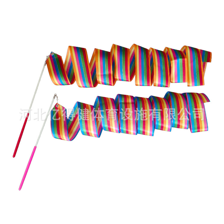 Picture of Performance Rhythmic Gymnastics Ribbon Props Kidsren's Dance Toys Ribbon Middle-Aged Square Dance Ribbon with Rod Ribbon