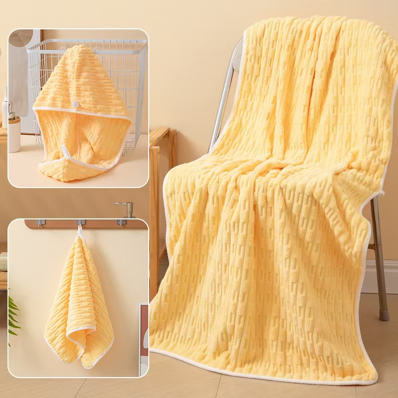 Picture of [New high quality thickening] Candy strip towel bath towel coral velvet beach towel than pure cotton quick-drying absorbent
