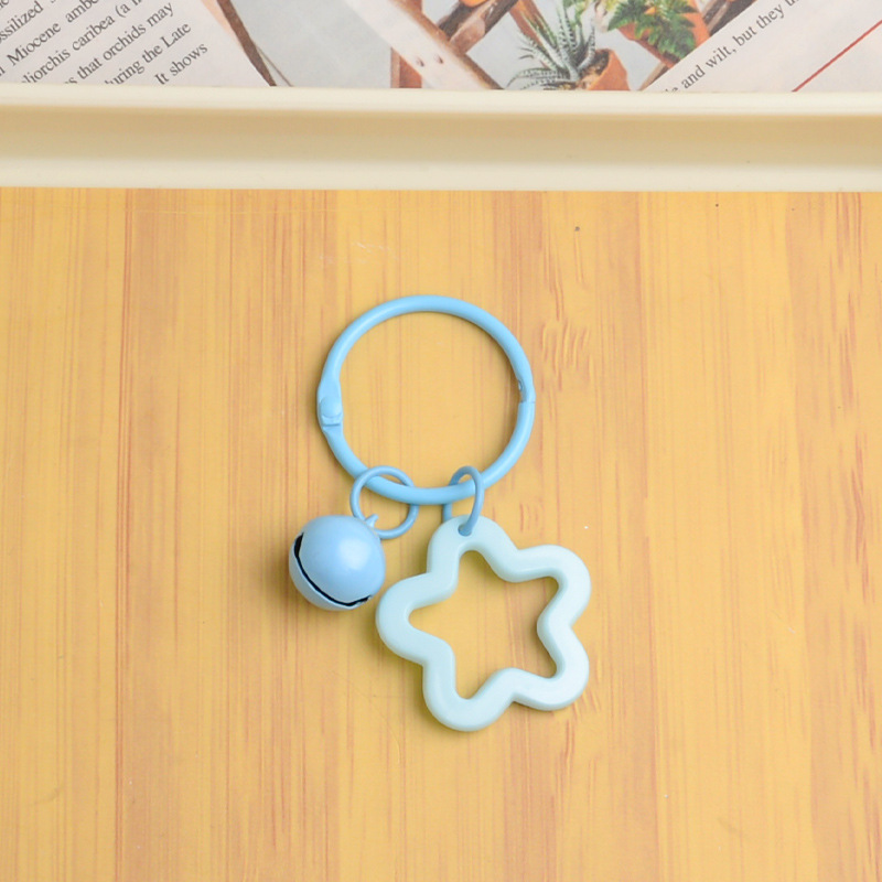 Picture of Korean Style Hyun-a Small Fresh Color Small Flower Bell Keychain Tanabata Gift Key Ring Bag Women's Hanging Accessories