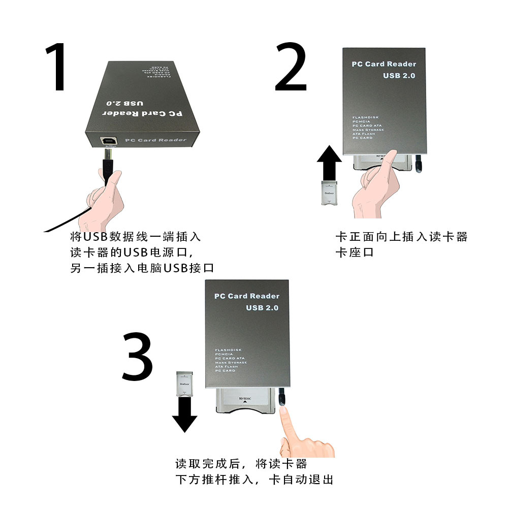 Picture of USB2.0PCMCIA card reader 68-pin industrial flash memory card direct reading ATA PCMCIA storage card PC Card