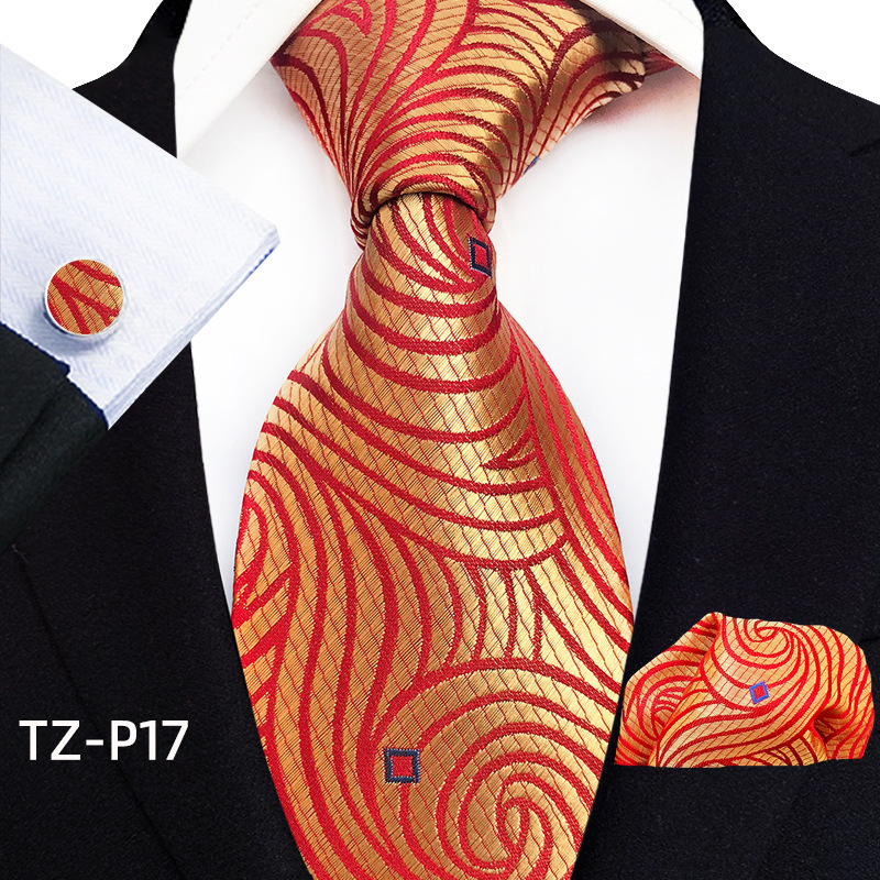 Picture of New tie men's business banquet formal dress wedding pattern green hand tie polyester jacquard fabric wholesale