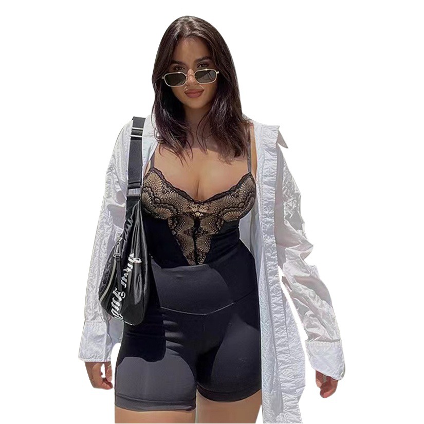 Shapewear Cross-border plus size V-neck Lace Waist Shaping Women's Body-shaping Underwear Breathable Suspender