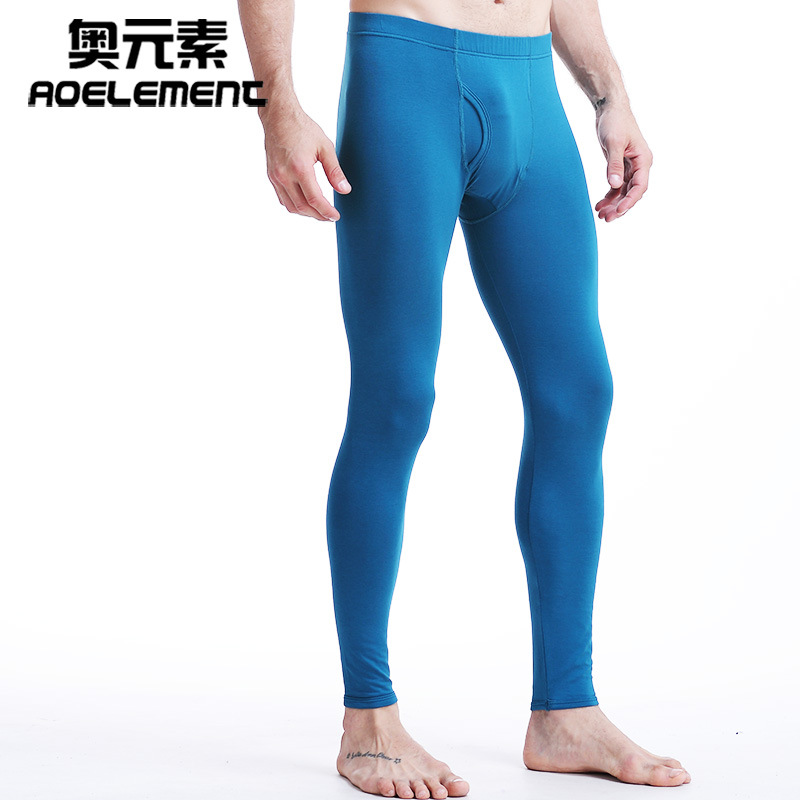 Picture of Men's long johns single piece cotton string pants autumn and winter thin tight leggings warm pants underpants slim pants youth