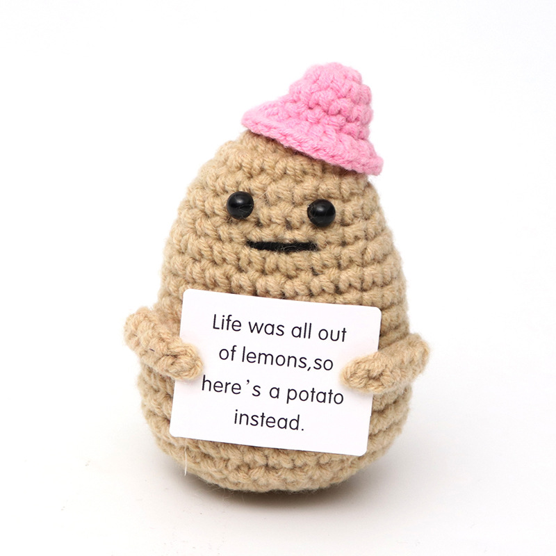 Picture of Cross-Border Hot-Selling Wool Crochet Positive Energy Potato Knitted Wool Cucumber Positive Energy Wool Crocheted Doll Finished Product