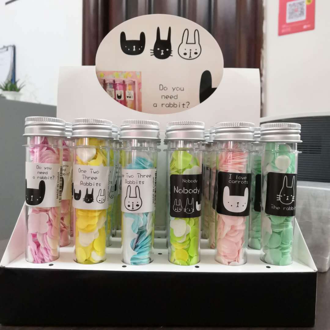 Picture of Outdoor portable hand washing travel disposable paper soap piece test tube soap Flower soap paper bottled Flower soap piece