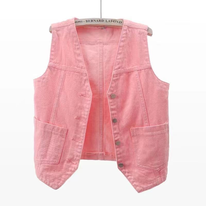Spring and summer high-end Denim vest women's short loose Korean style BF sleeveless vest waistcoat outside student fashion