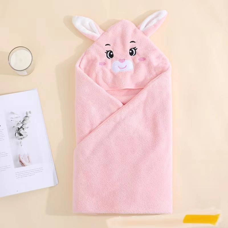 Picture of Cartoon Baby's Cloak Mother and Baby's Bag Coral Fleece Soft Bath Hooded Baby's Hold for Cross-border