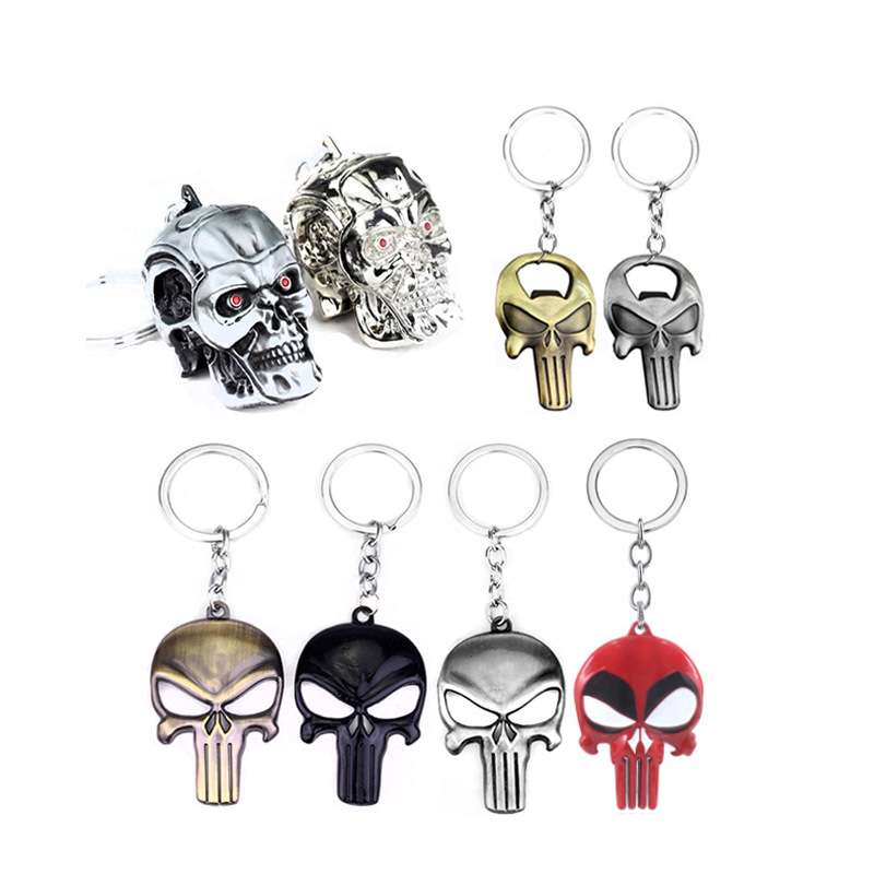 The Punisher Terminator Avengers Skull Keychain Bottle Opener Metal Pendant