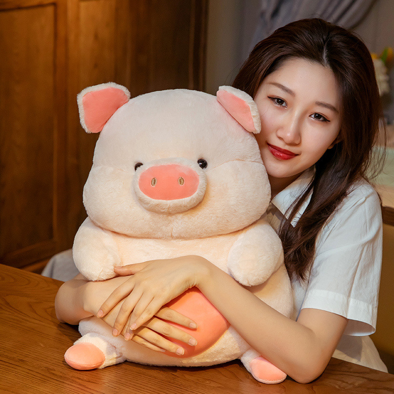 Picture of Ins Cute Pink Heart Pig Doll Cartoon Girl Heart Artificial Cute Pig Plush Toy Korean Smile Pig