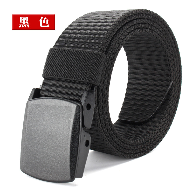Factory supply creative nylon belt simple plastic buckle does not contain metal canvas belt custom wholesale