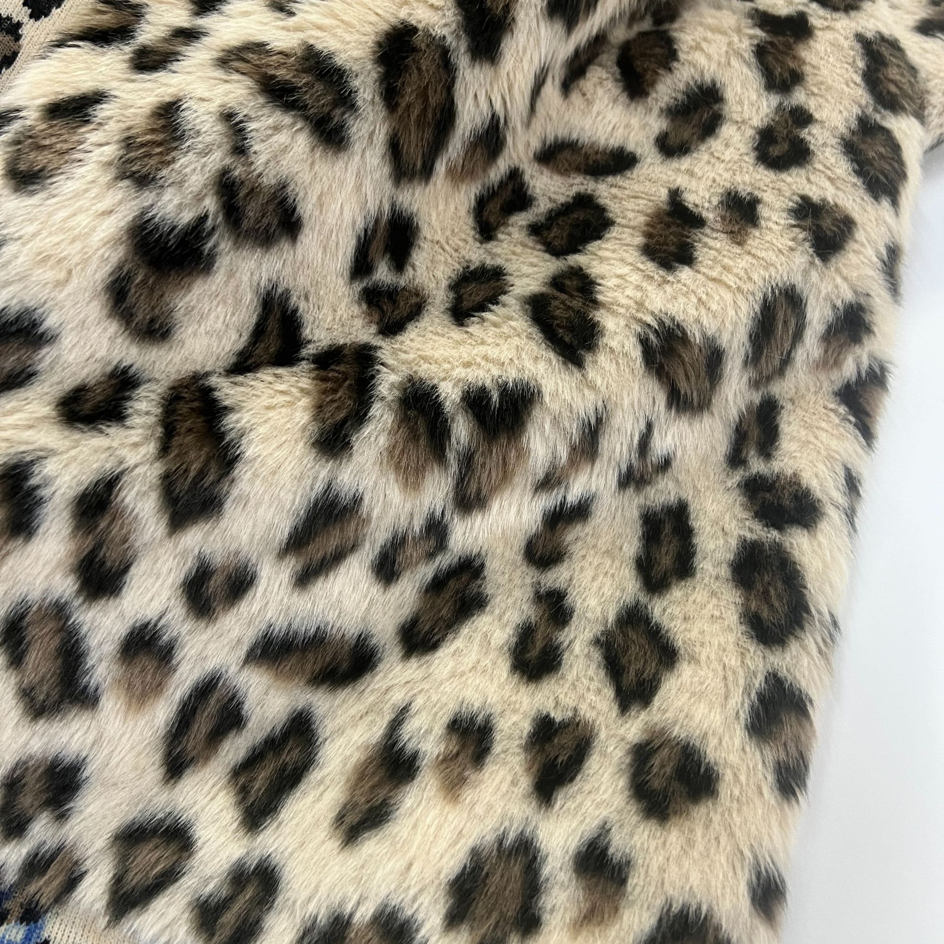 Manufacturer's Spot Leopard Print Spotted Short Hair 15mm Three-Color Jacquard Long Hair Toy Clothing Fabric Crafts Doll