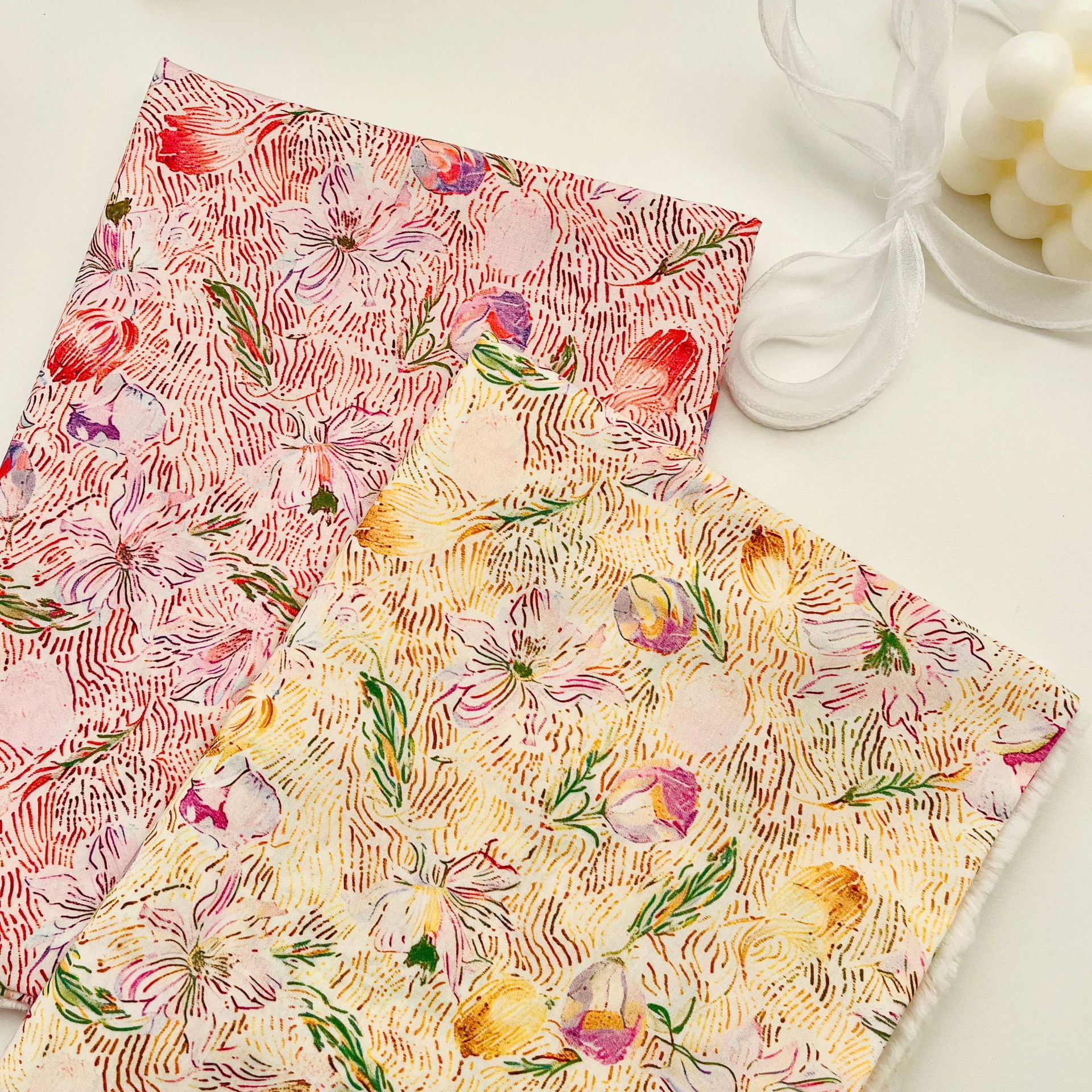 Cotton 60 digital printing fabric small floral pattern bags home clothes dress shirt fabric