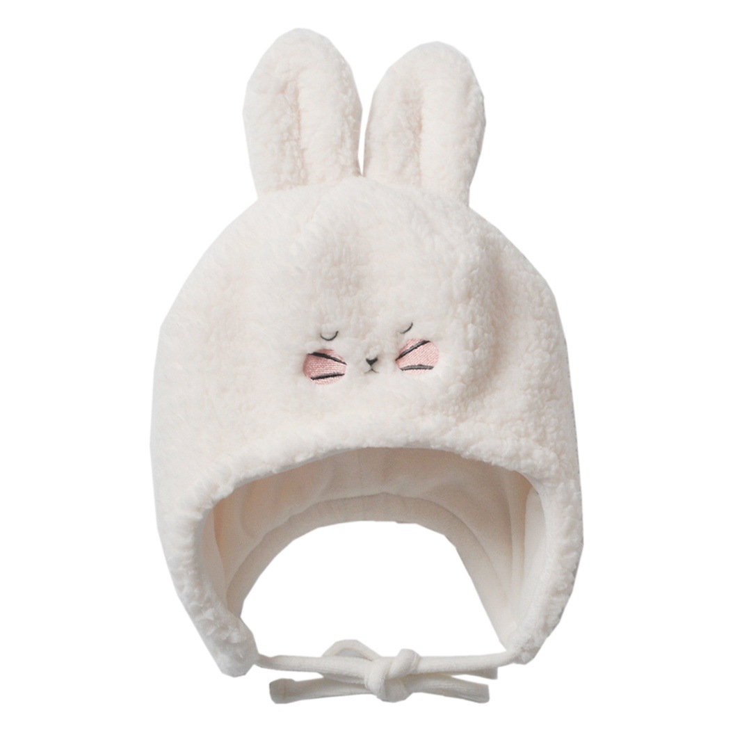 moinmlon Korean Winter New Girls' fleece-lined Ear Protection Cap Baby Warm Thickened Bunny Style Cap