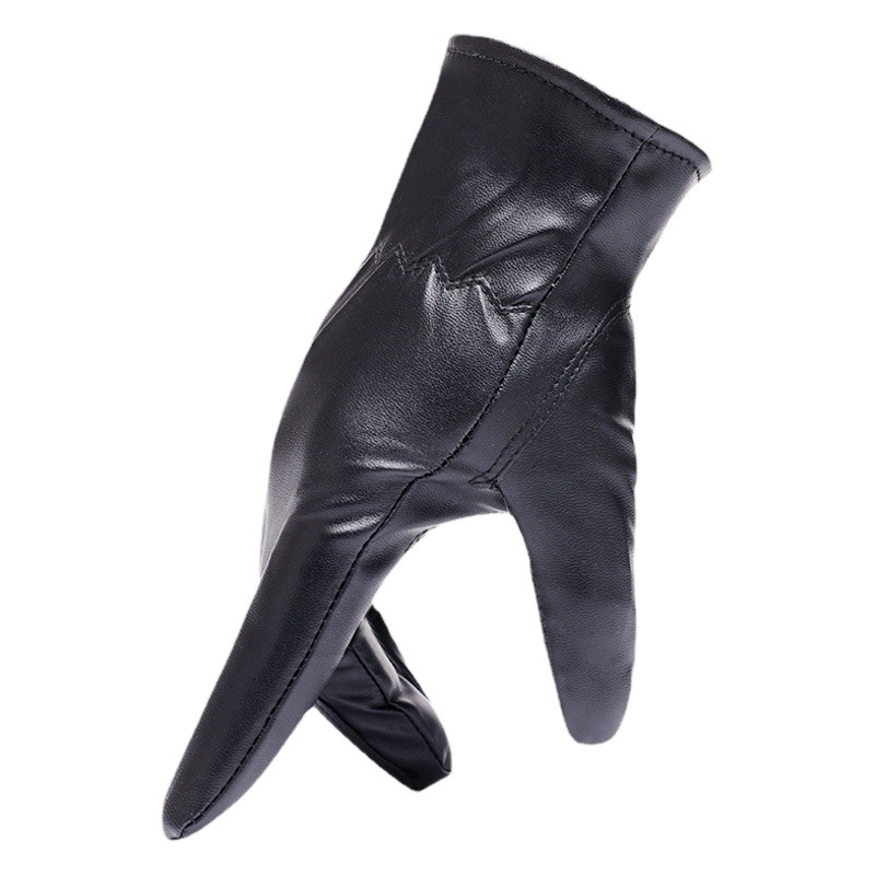 Picture of Winter men's touch screen PU leather gloves thickened warm casual gloves outdoor cold-proof cycling new gloves