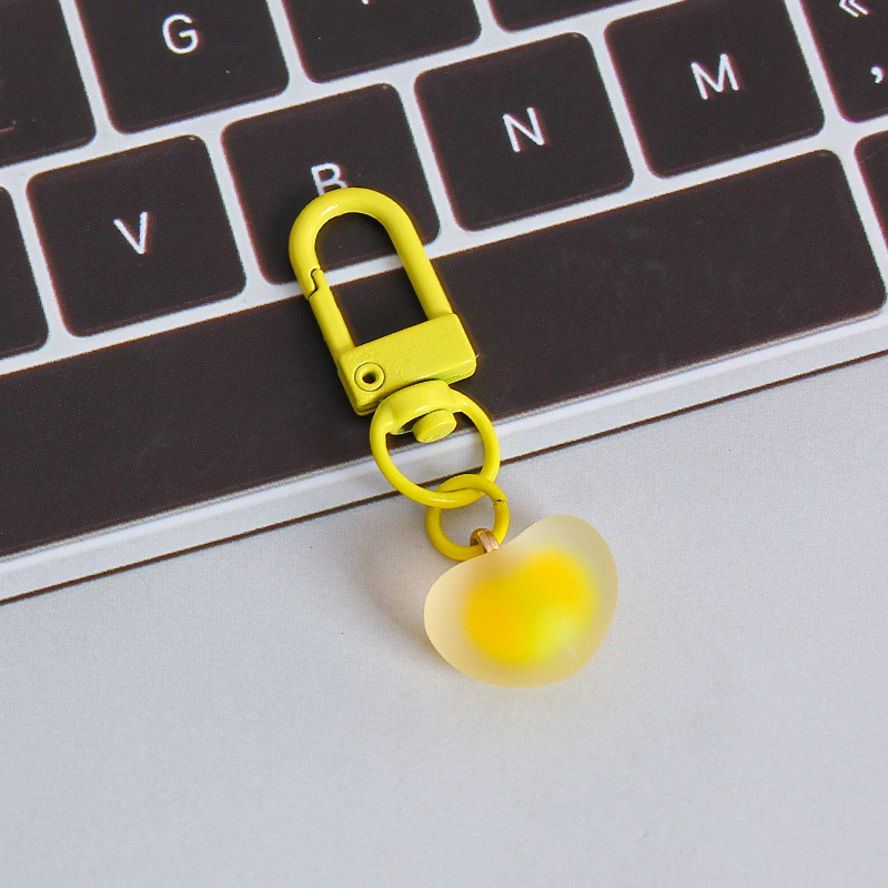 Picture of ins style AB color love beads keychain pendant diamond-shaped cut hanging hole door buckle girl's heart bag bag hanging jewelry