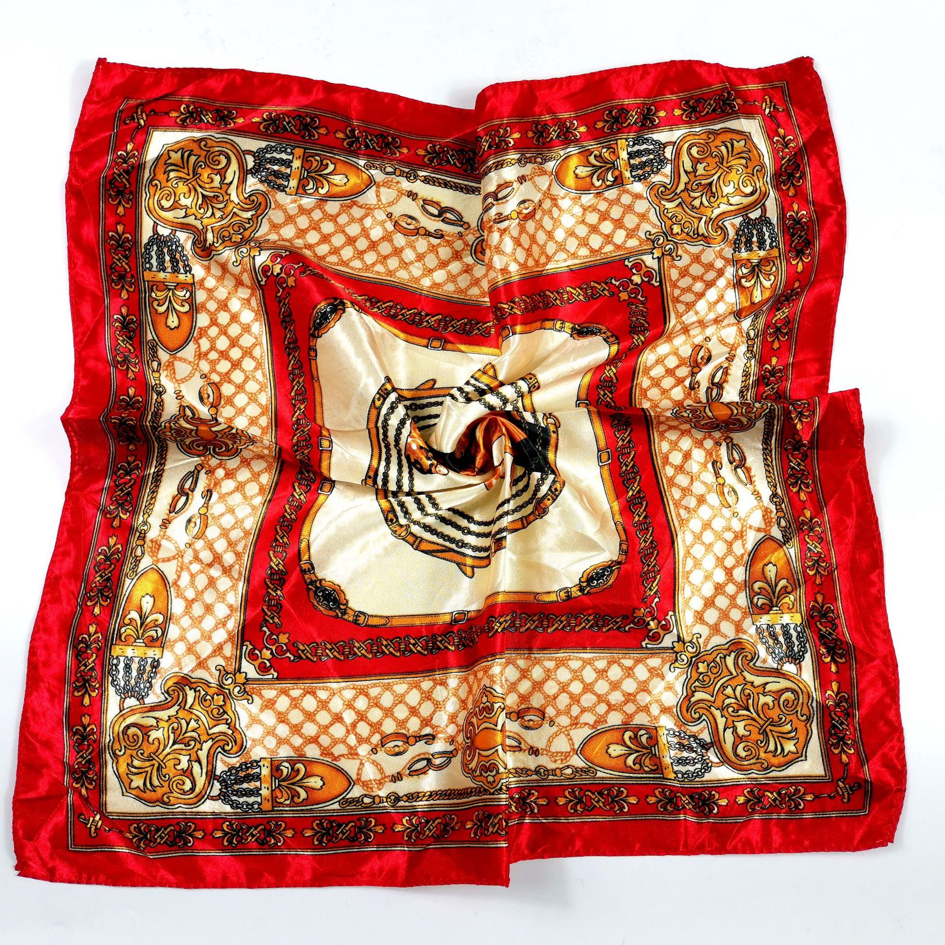 Picture of Korean Style New Autumn and Winter Small Silk Scarf Women's Imitation Silk Versatile Professional Small Square Scarf Manufacturer Wholesale Hangzhou Silk Scarf
