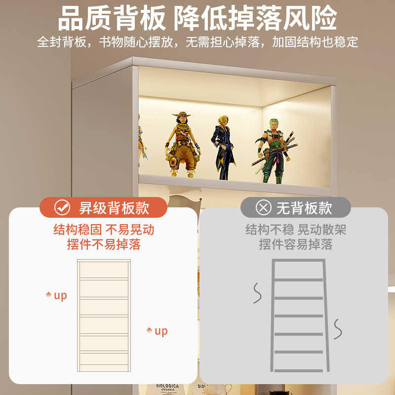 Picture of Bookshelf floor-standing storage rack against the wall next to the TV cabinet, storage cabinet for living room multi-layer household with narrow gap corner books