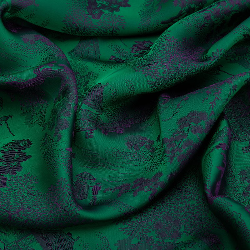 Picture of Human Silk National Style Woven Jacquard Fabric Breathable Dry Fast Cheongsam Fashion dress Jacquard Fabric