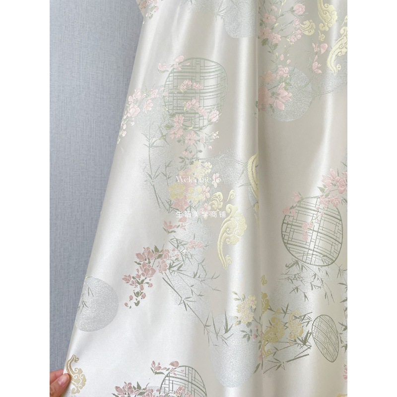 High-grade Brocade Fabric New Chinese Pear Moon Banyan Jacquard Soft Cheongsam Top Vest Imitation Song Brocade DIY Fabric