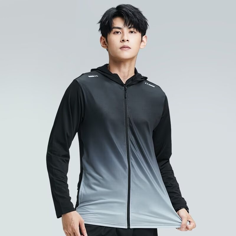 Running coat men's autumn and winter quick-drying sports windbreaker fitness top professional morning running training clothing hoodie long sleeve