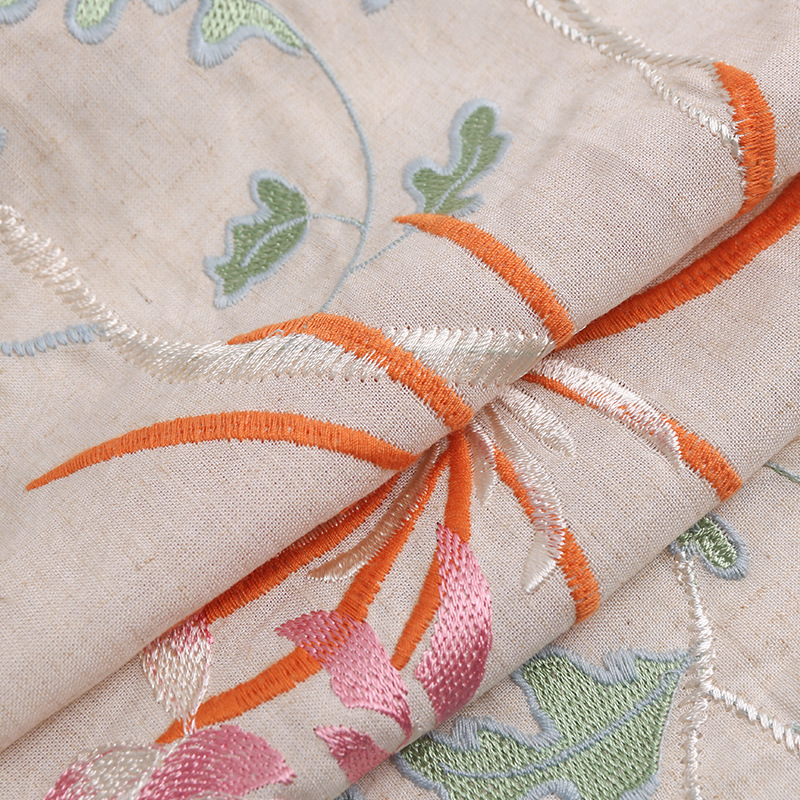 Picture of viscose linen brocade flower embroidery new chinese chrysanthemum cloth