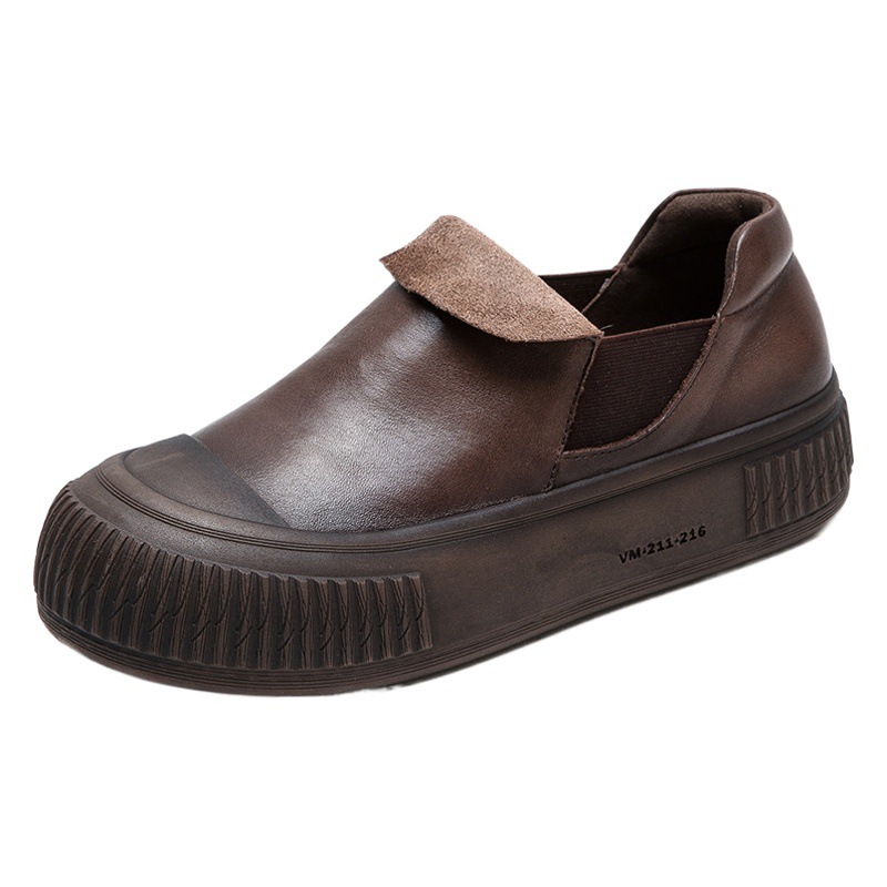 Shanghai Jiejie 2024 Spring New Retro Slip-on Lazy Shoes Simple Color-polished Shoes Casual Comfortable Women's Shoes