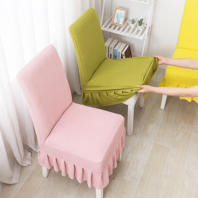 Chair Cover Polar Fleece Backrest Integrated Elastic Stool Seat Cover Restaurant Chair Cushion Dust Cover Wedding Style