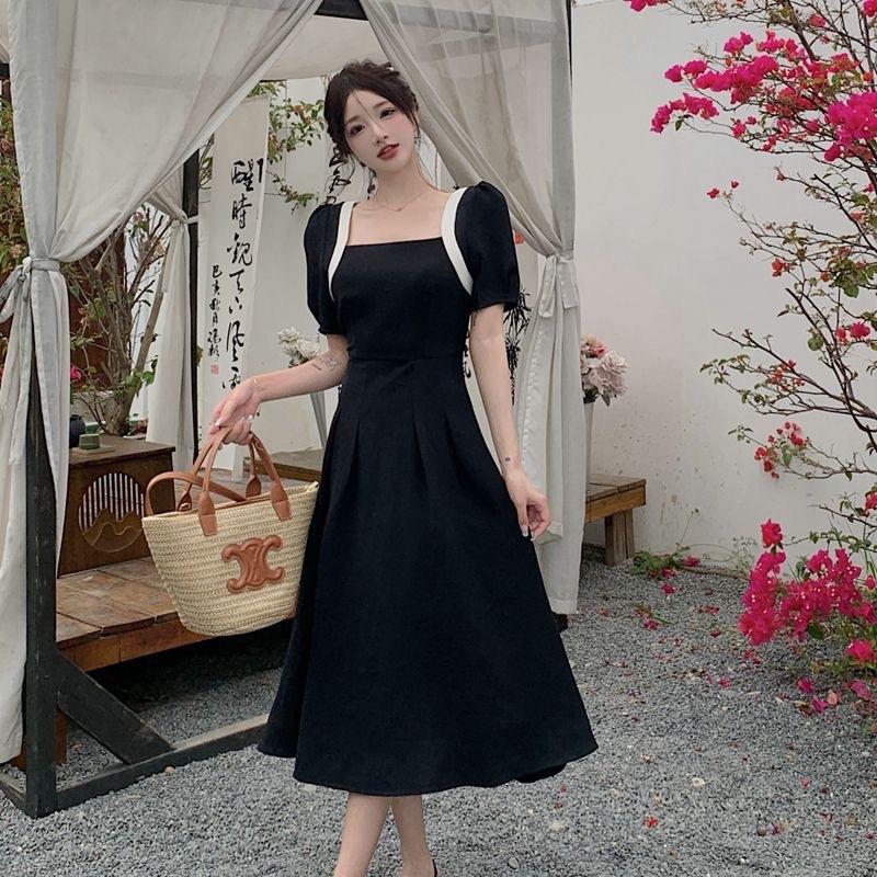 2024 Chubby Sister Summer New Style Square Collar Slimming All-match Sling dress Niche Sense Cardigan Top Two-piece Set