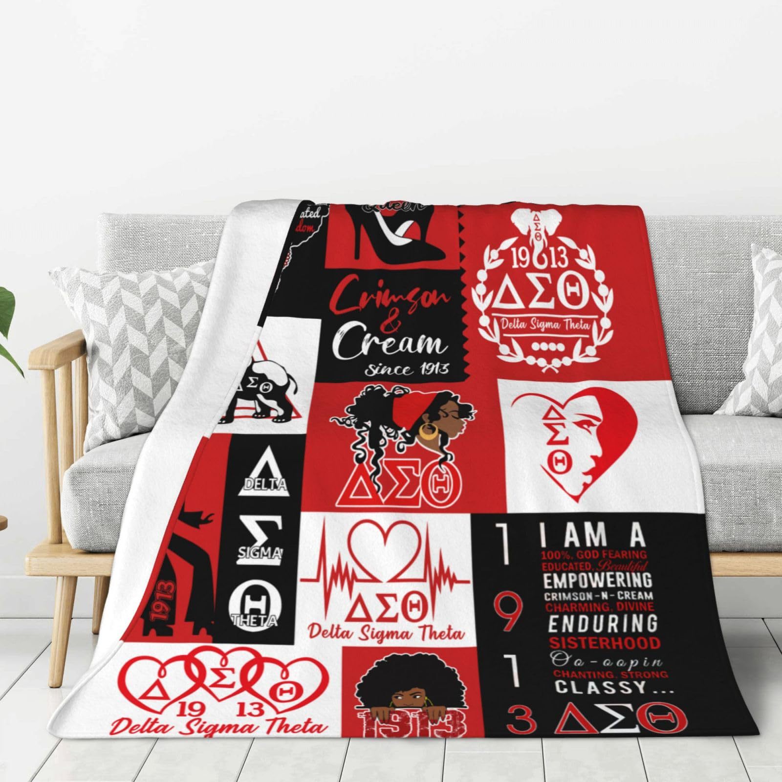 Picture of Cross Border AKA Girl Blanket Sorority Gift Soft Flannel Blanket Sisterhood Blanket for Women