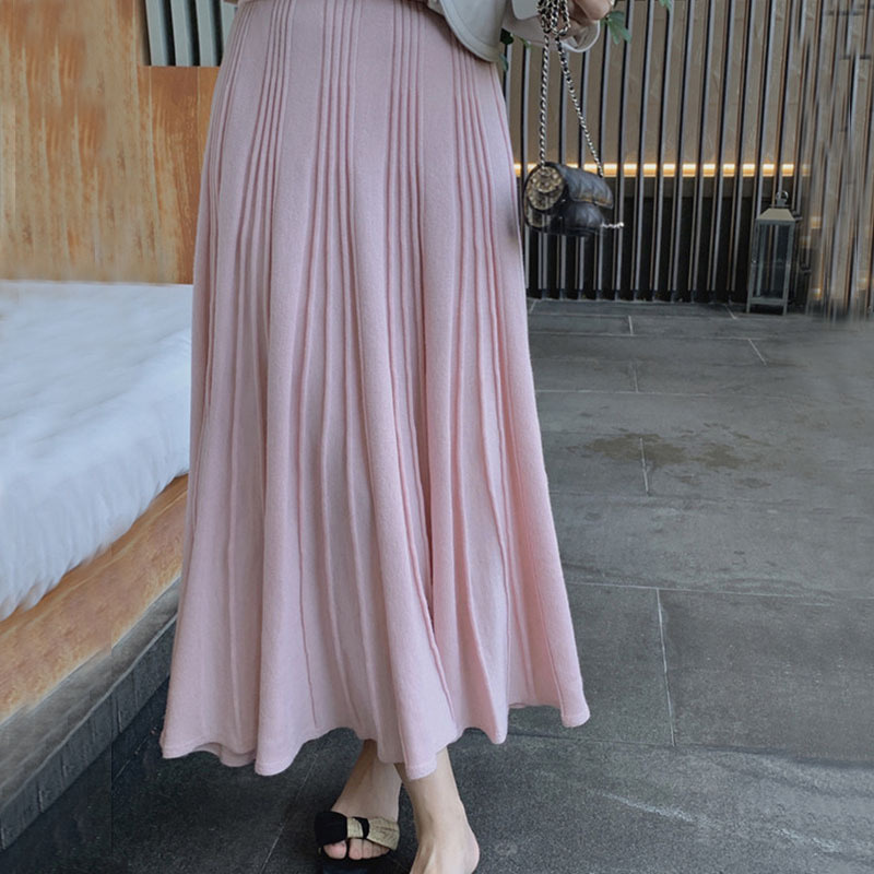 【DuoLapel】24 Dongpu Academy Korean Chic Autumn/Winter New Loose Pleated Knit Skirt for Women