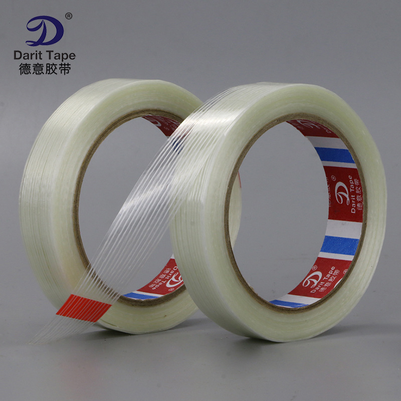 Strong adhesion straight glass fiber tape transparent stripe single-sided tape model aircraft binding packaging tape 25 meters