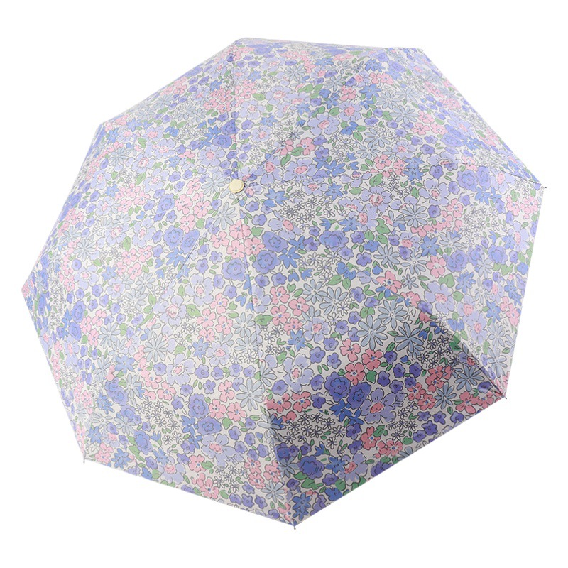 Oil Painting Flower Umbrella Women's ins Wind and Rain Dual-purpose Fresh Sun Protection UV Protection Automatic Folding Sun Umbrella